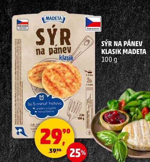 MADETA SÝR NA PÁNEV KLASIK, 100 g  