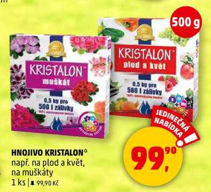 HNOJIVO KRISTALON např. na plod a květ, na muškáty, 1 ks  