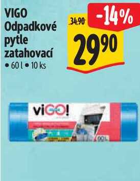 VIGO Odpadkové pytle zatahovací 60 l, 10 ks