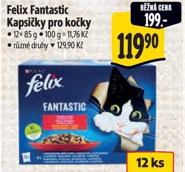 Felix Fantastic Kapsičky pro kočky, 12x 85 g