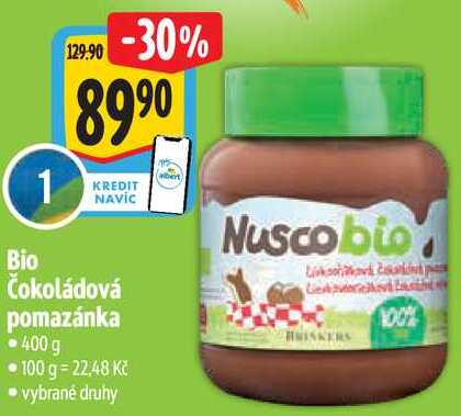 Bio Čokoládová pomazánka, 400 g