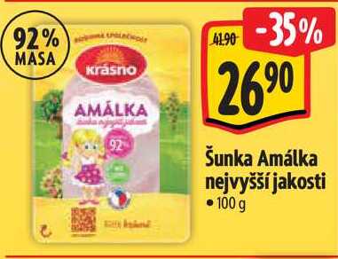 Šunka Amálka nejvyšší jakosti, 100 g