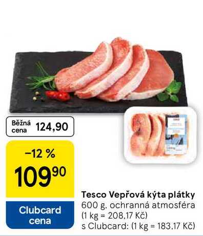 Tesco Vepřová kýta plátky, 600 g 