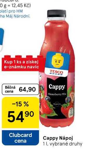 Cappy Nápoj, 1 l, vybrané druhy 