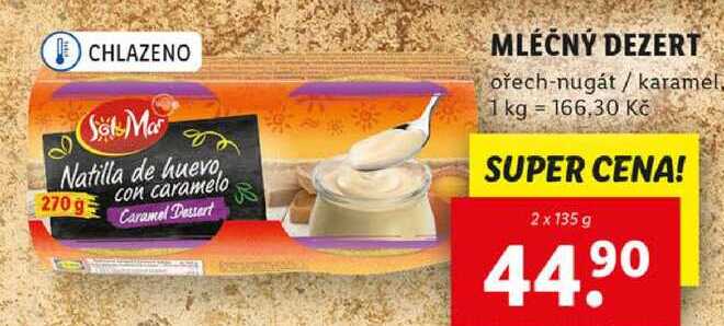 MLÉČNÝ DEZERT, 2x 135 g