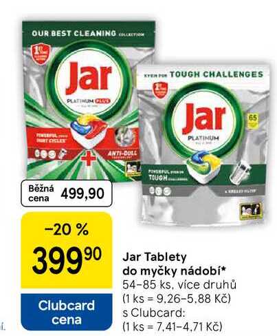 Jar Tablety do myčky nádobí, 54-85 ks, více druhů 