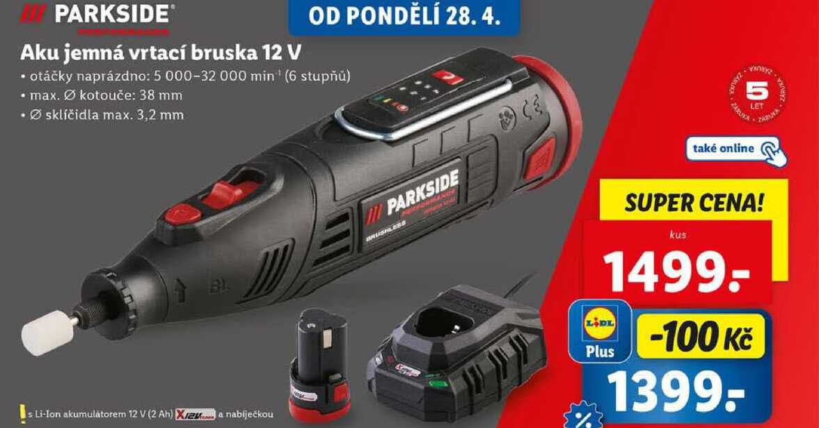 Aku jemná vrtací bruska 12 V 