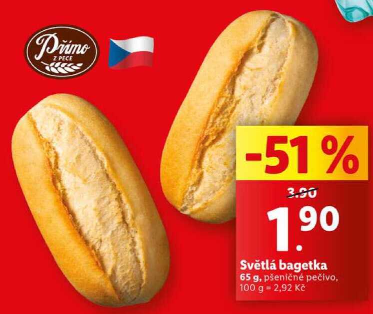 Světlá bagetka, 65 g 