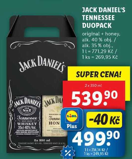 JACK DANIEL'S TENNESSEE DUOPACK, 2x 350 ml