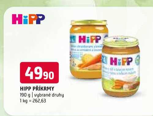 Hipp příkrmy 190 g vybrané druhy