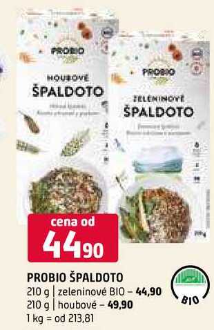 Probio špaldoto 210 g zeleninové BIO 210 g houbové