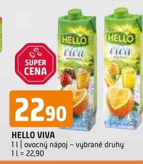 Hello viva 1l ovocný nápoj vybrané druhy 