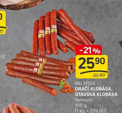 DRAČÍ KLOBÁSA, OTAVSKÁ KLOBÁSA ferment 100g