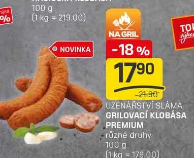 GRILOVACÍ KLOBÁSA PREMIUM různé druhy 100g