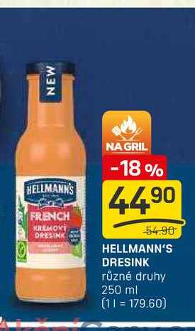 HELLMANN'S DRESINK různé druhy 250 ml 