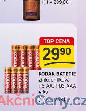 KODAK BATERIE zinkouhlíková R6 AA, R03 AAA 4 ks 