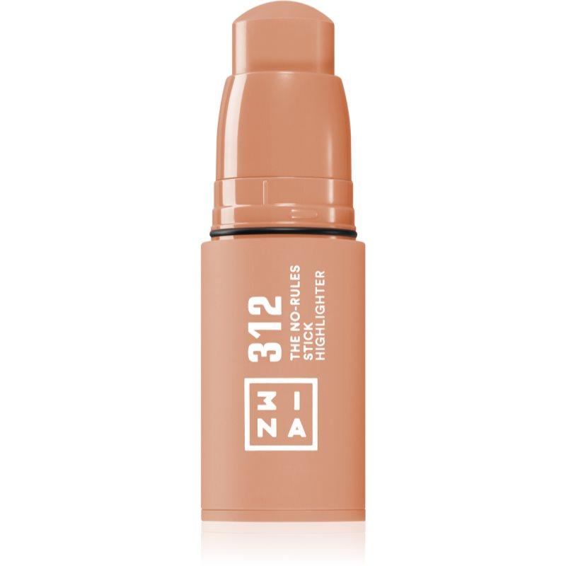 3INA The No-Rules Stick multifunkční tužka na oči, rty a tváře odstín Highlighter 312 - Translucent rose gold 5 g