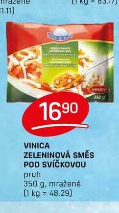 VINICA ZELENINOVÁ SMĚS POD SVÍČKOVOU pruh 350 g, mražené
