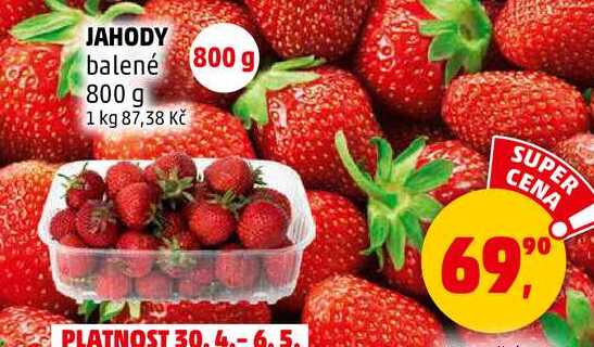 JAHODY balené, 800 g 