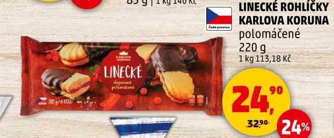 LINECKÉ ROHLÍČKY KARLOVA KORUNA polomáčené, 220 g 