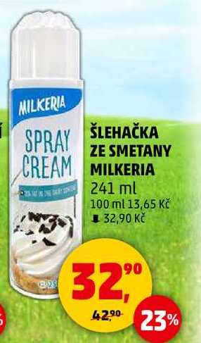 ŠLEHAČKA ZE SMETANY MILKERIA, 241 ml  