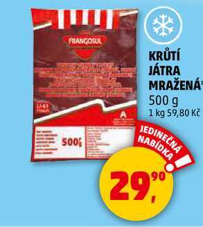 KRŮTÍ JÁTRA MRAŽENÁ, 500 g 