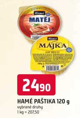 Hamé Paštika 120g, vybrané druhy