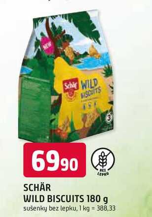 SCHÄR BEZ LEPKU WILD BISCUITS 180 g 