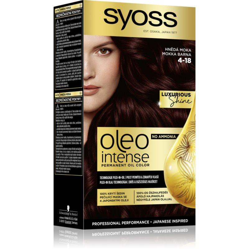 Syoss Oleo Intense permanentní barva na vlasy s olejem odstín 4-18 Hnědá moka 1 ks