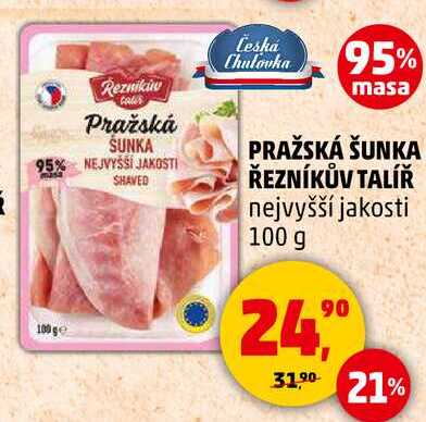 PRAŽSKÁ ŠUNKA ŘEZNÍKŮV TALÍŘ, 100 g 