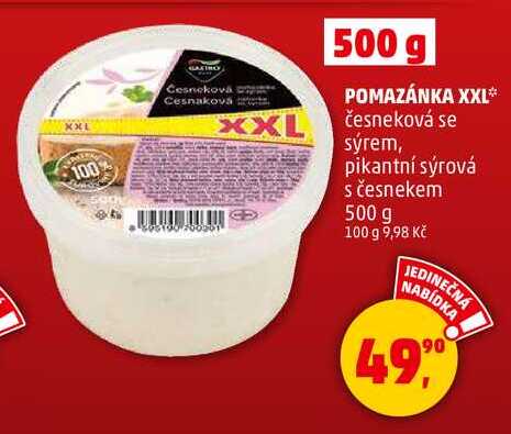 POMAZÁNKA XXL česneková se sýrem, 500 g 