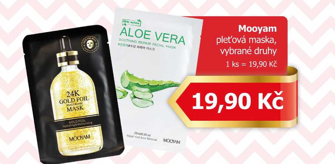 Mooyam pleťová maska, vybrané druhy 1 ks