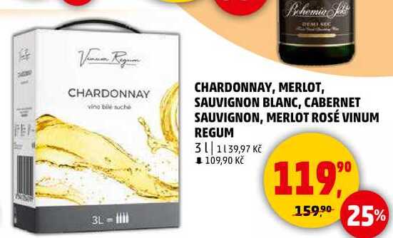 CHARDONNAY, MERLOT, SAUVIGNON BLANC, 3 l 