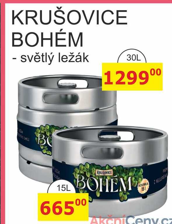 KRUŠOVICE BOHÉM - světlý ležák 30L 
