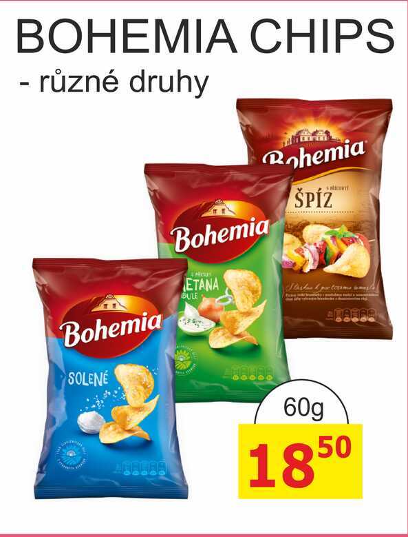 Bohemia Chips 60g, různé druhy