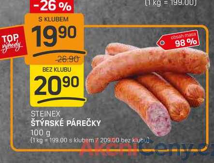 ŠTÝRSKÉ PÁREČKY 100g