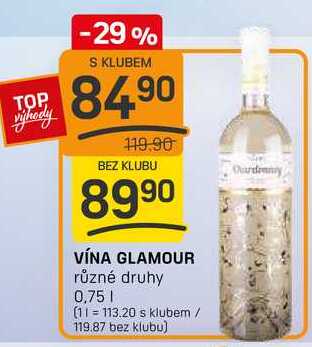 VÍNA GLAMOUR různé druhy 0,75l