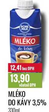 MLÉKO DO KÁVY 3,5% 330ml 