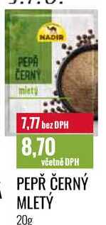 PEPŘ ČERNÝ MLETÝ 20g 
