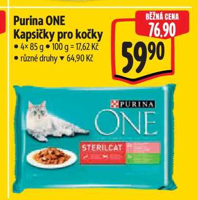 Purina ONE Kapsičky pro kočky 4x 85 g 