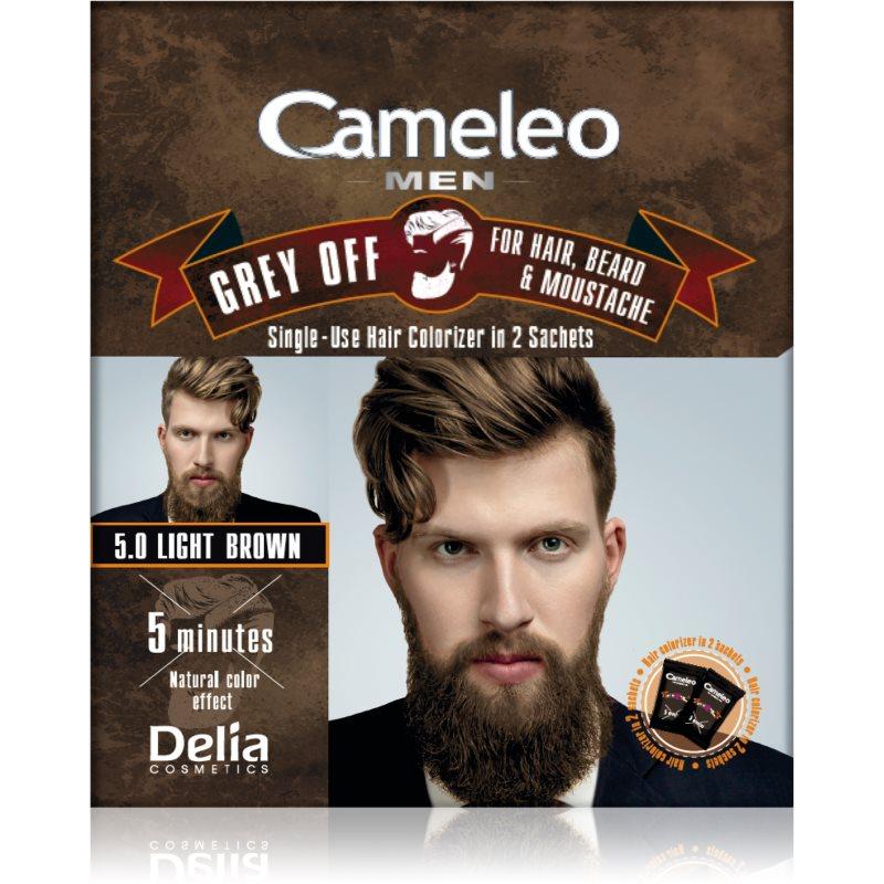 Delia Cosmetics Cameleo Men jednorázová barva pro okamžité zakrytí šedin odstín 5.0 Light Brown 2x15 ml