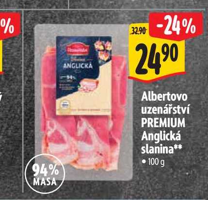   Albertovo uzenářství PREMIUM Anglická slanina 100 g