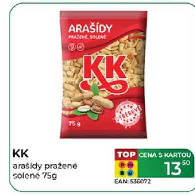 KK arašídy pražené solené 75g  