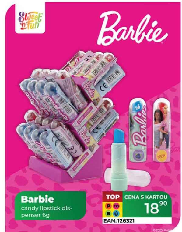 Barbie candy lipstick dis- penser 6g 
