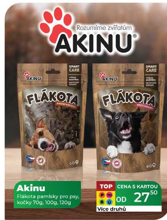 Akinu Flákota pamlsky pro psy, kočky 70g,100g, 120g 