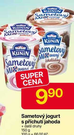 KUNÍN Sametový jogurt s příchutí 150 g 