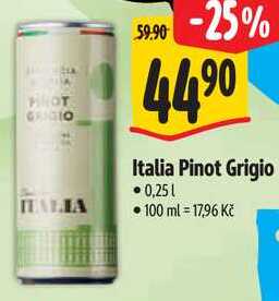 Italia Pinot Grigio, 0,25 l