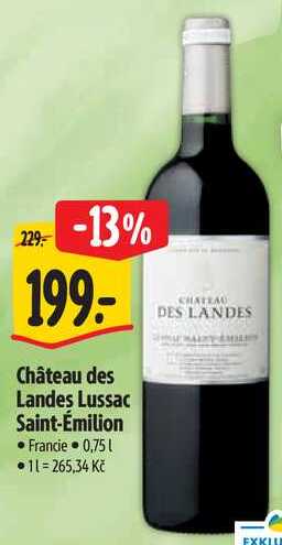 Château des Landes Lussac Saint-Emilion, 0,75 l