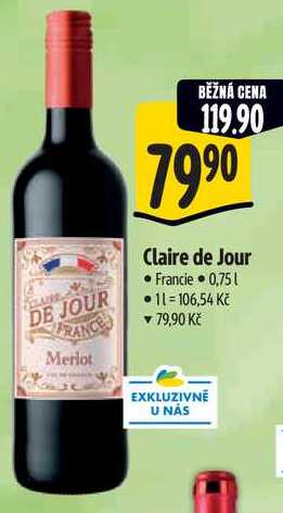 Claire de Jour, 0,75 l