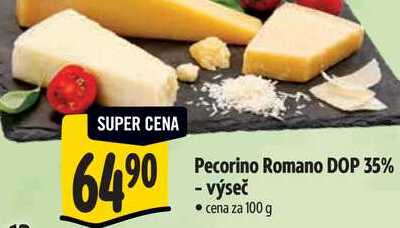 Pecorino Romano DOP 35% - výseč, cena za 100 g 